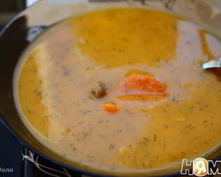 Суп-пюре из тыквы с фрикадельками