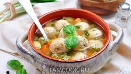 Суп с рыбными фрикадельками