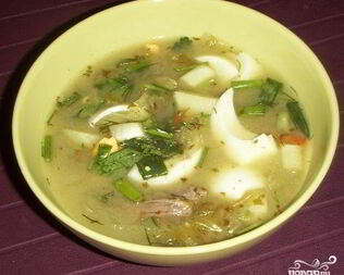 Суп со щавелем и яйцом