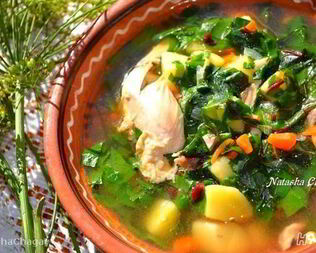 Суп со свекольной ботвой