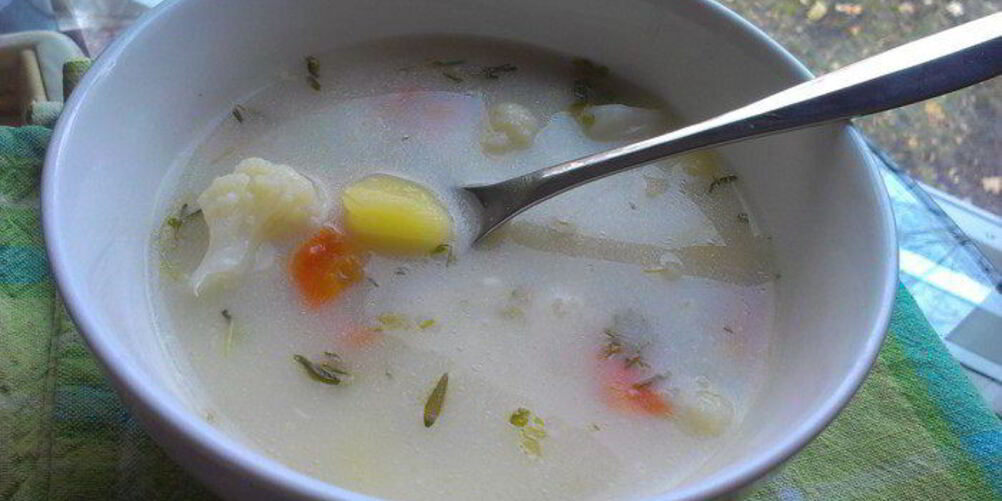 Рецепт сырно-сливочного суп с цветной капустой