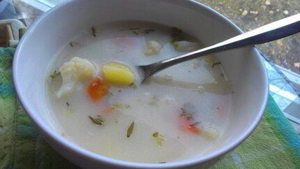 Сырно-сливочный суп с цветной капустой