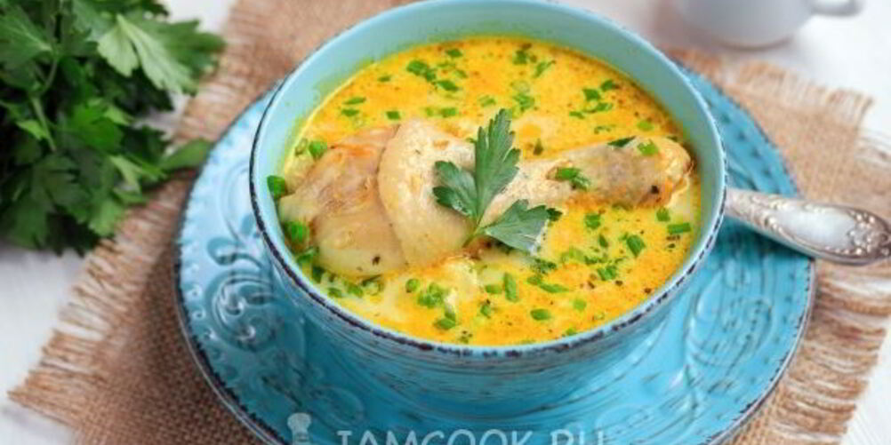 Рецепт сырного супа из плавленного сыра с курицей