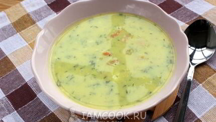 Сырный суп пюре с креветками