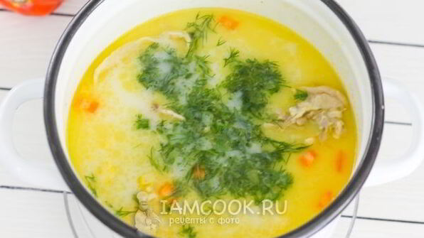 сырный суп с гренками