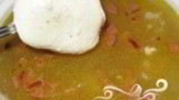 сырный суп с копченостями