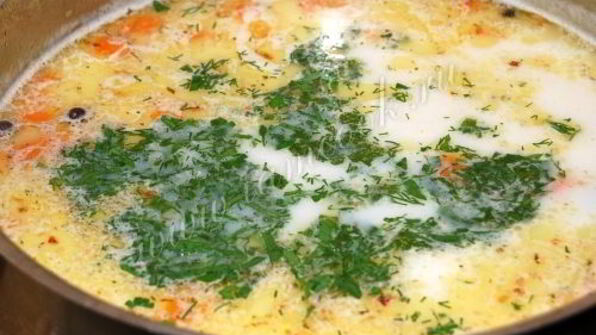 сырный суп с куриной грудкой