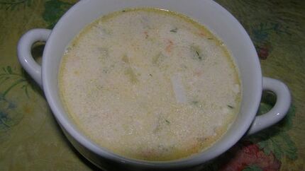 Сырный суп с морепродуктами