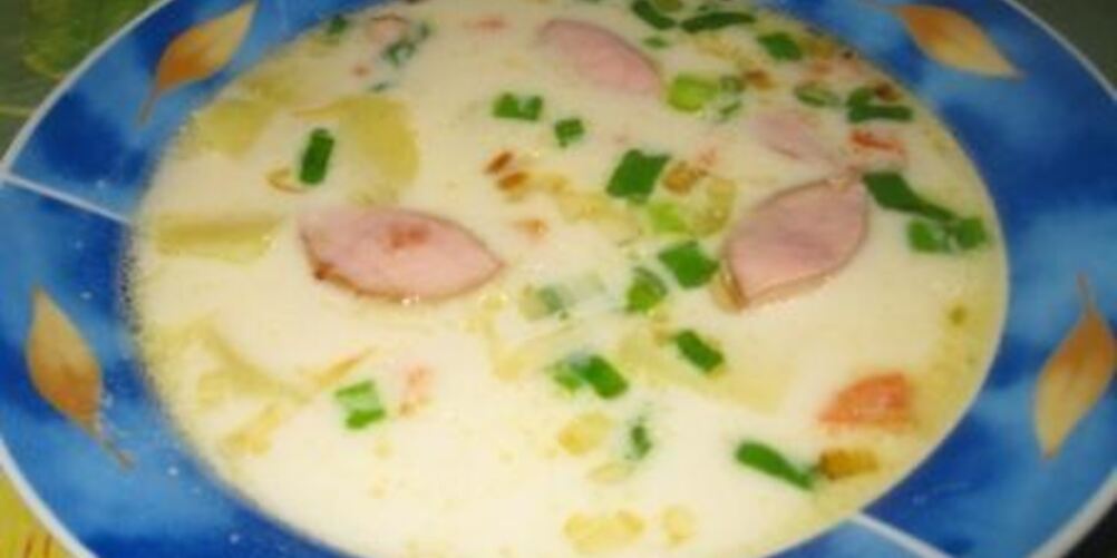 Рецепт сырного супа с сосиской и картошкой