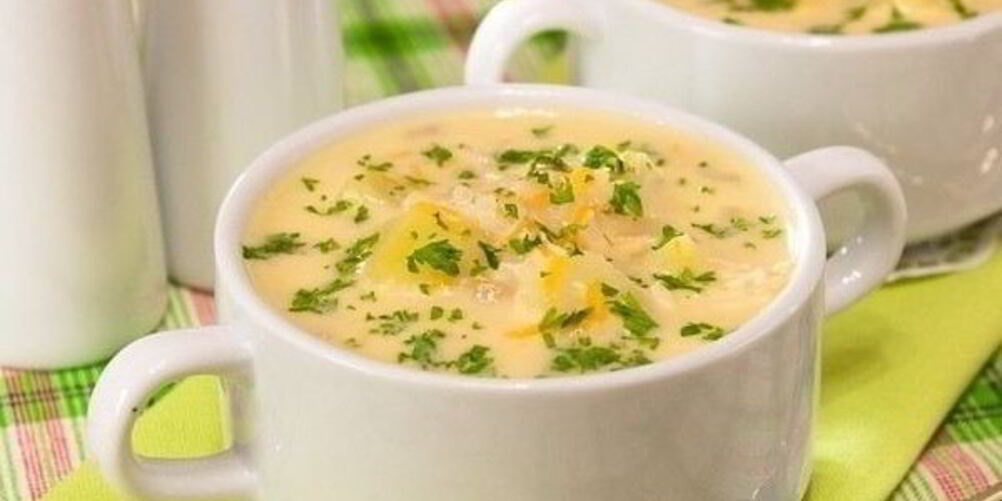 Рецепт сырного супчика с курицей и рисом