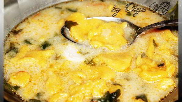 сырный супчик с тыквенными клецками