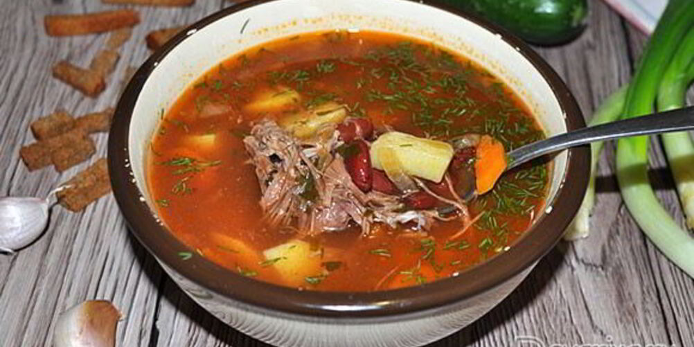 Рецепт томатного супа с фасолью