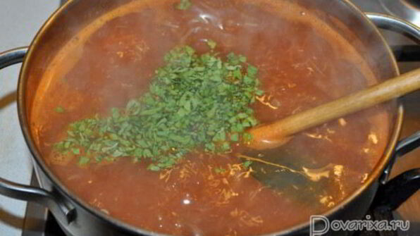 томатный суп с фасолью