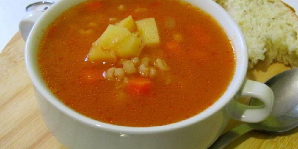 Рецепт томатного супа с перловкой