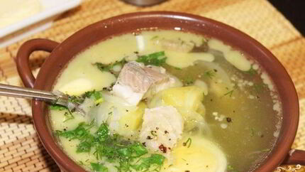 Уха из головы осетра