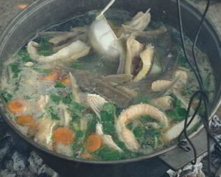 Уха из стерляди и семги