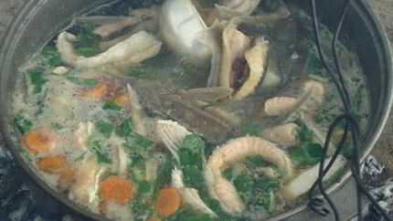 Уха из стерляди и семги