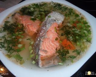 Уха с семгой