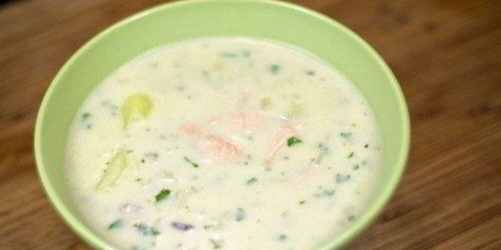 Рецепт ухи со сливками из красной рыбы