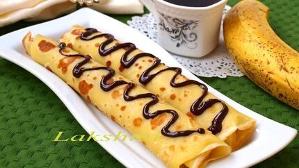 Блинчики фаршированные бананами