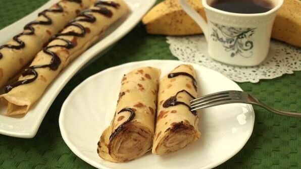 блинчики фаршированные бананами