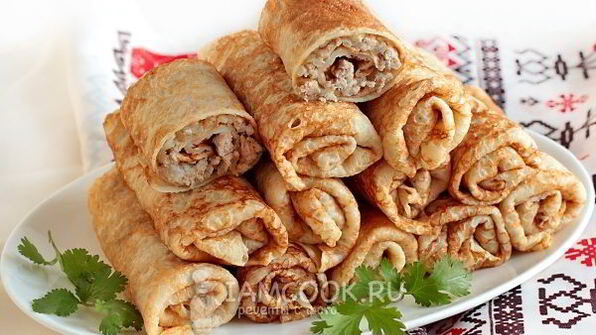 блинчики с куриным фаршем