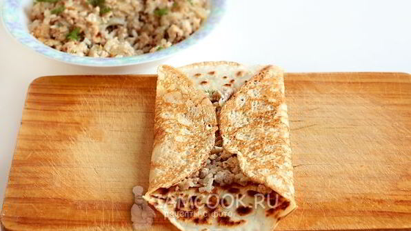 блинчики с куриным фаршем