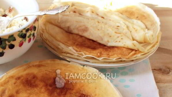 блинчики с творогом и изюмом