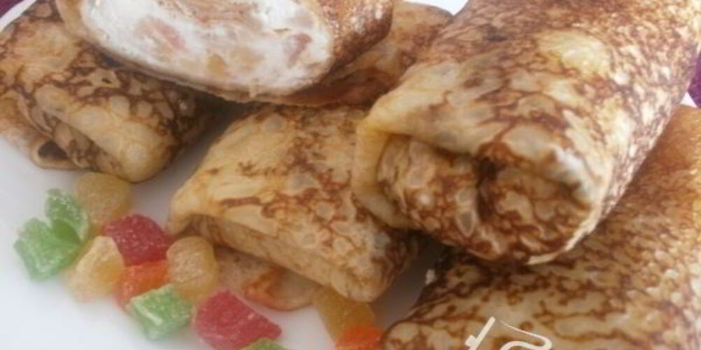 Рецепт блинчиков с творожно-яблочной начинкой