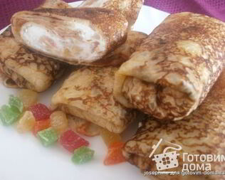 Блинчики с творожно-яблочной начинкой