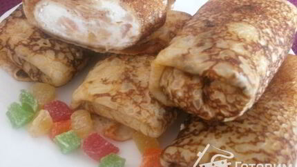 Блинчики с творожно-яблочной начинкой