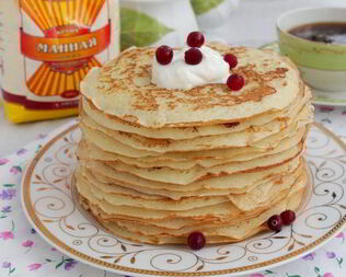 Блины с манной крупой