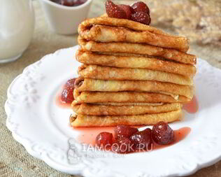 Простые блины на молоке