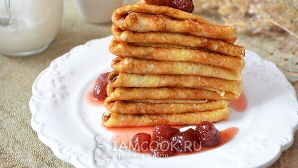 простые блины на молоке