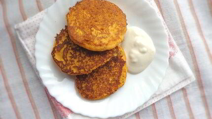 Тыквенные панкейки на кукурузной муке