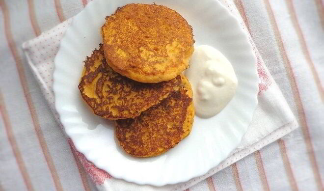 Тыквенные панкейки на кукурузной муке