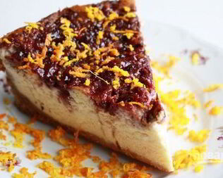 Новогодний чизкейк с клюквой