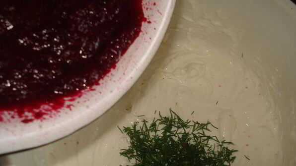 свекольный чизкейк с форелью