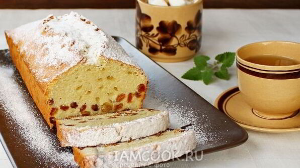 песочный кекс с изюмом