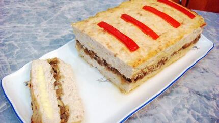 Куриный хлеб с сыром и грибами