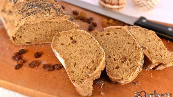 пшенично-ржаной батон с изюмом