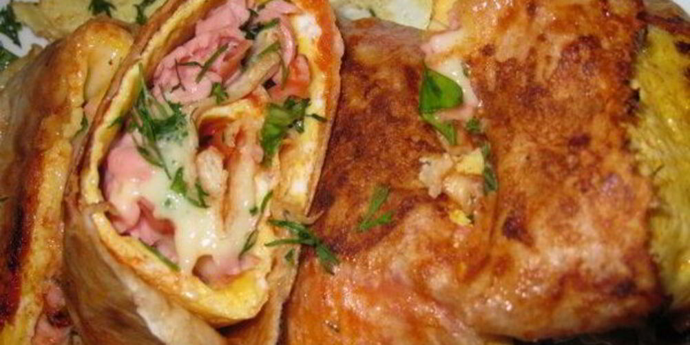 Рецепт фаршированного лаваша с сыром и колбасой