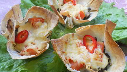 Корзиночки из лаваша с начинкой