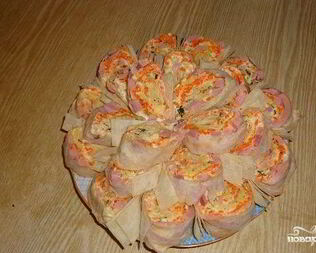 Лаваш с морковью по-корейски