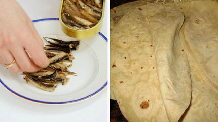 Лаваш со шпротами