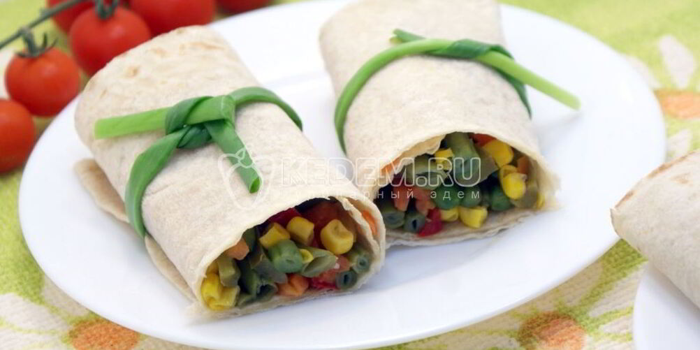 Рецепт овощей в лаваше