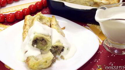 Трубочки с мясной начинкой Лавашони
