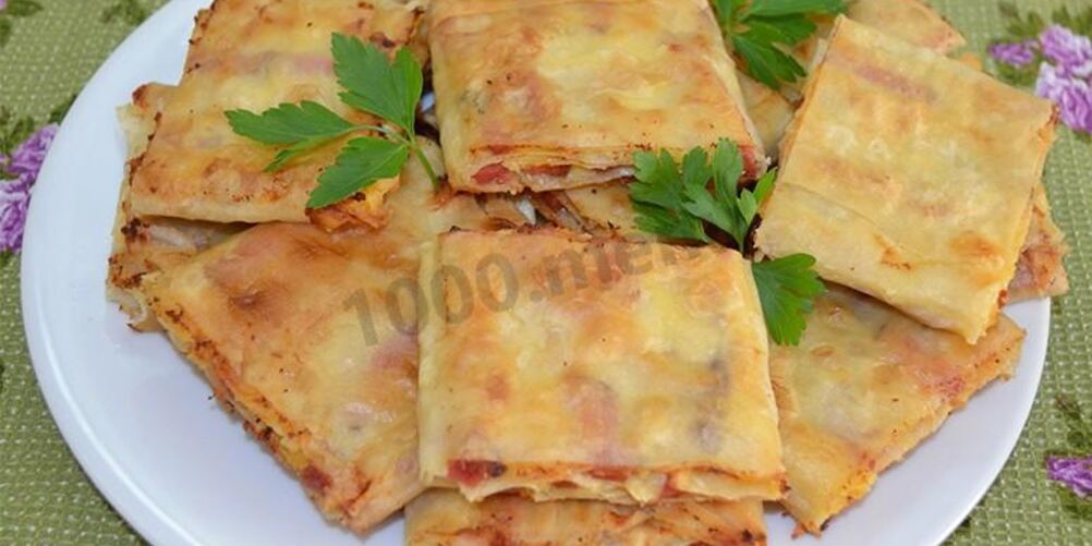 Рецепт жареного лаваша с начинкой на сковороде