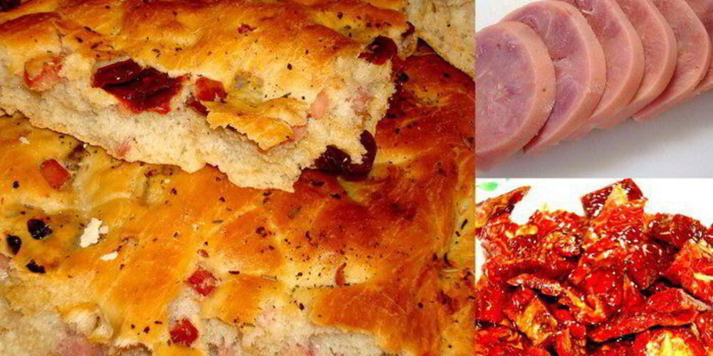 Рецепт фокаччи с ветчиной и вялеными помидорами италия