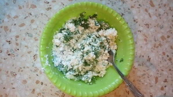 лепешки с творогом и кинзой